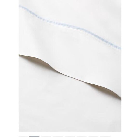 Ralph Lauren Palmer Percale Queen Flat Sheet Sky Blue White NWT MSRP $200 - Picture 3 of 8